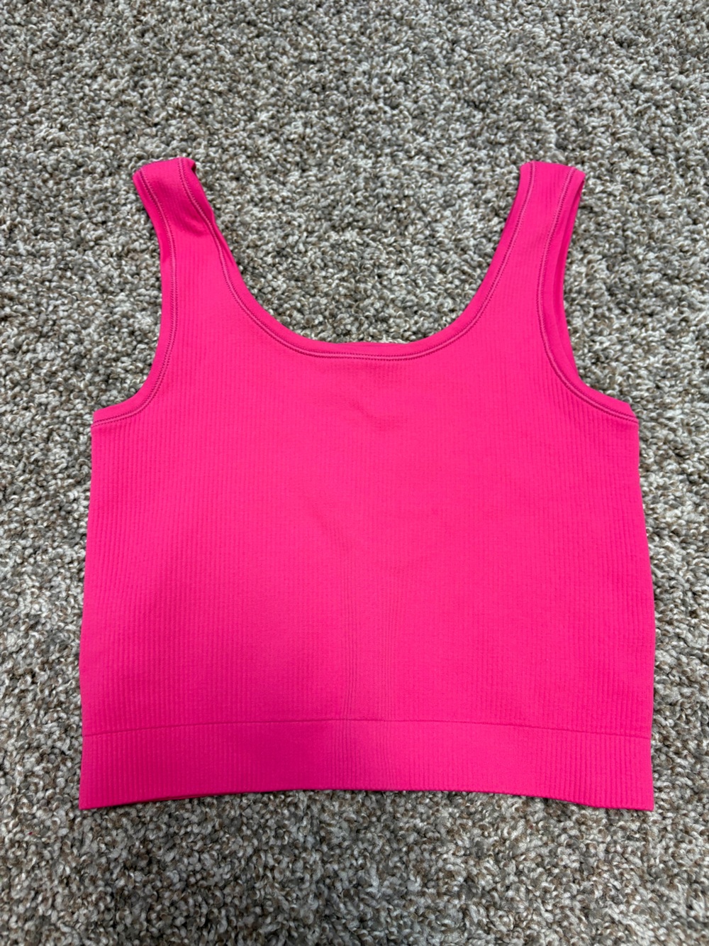 Athleta Girl Vibrant Pink Ribbed Scoop Sport Tank